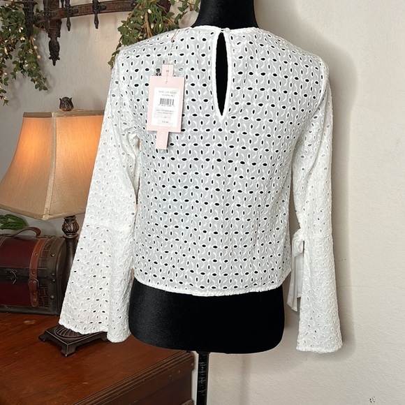 NWT Avec Les Filles | Natural Canvas Cotton Eyelet Top | XS - Picture 3 of 9